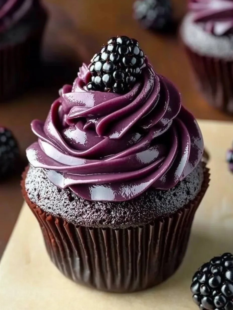 Einfache dunkle Schokoladen-Brombeermuffins