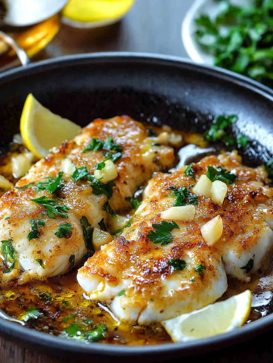 Gebackener Kabeljau mit Zitrone und Knoblauch