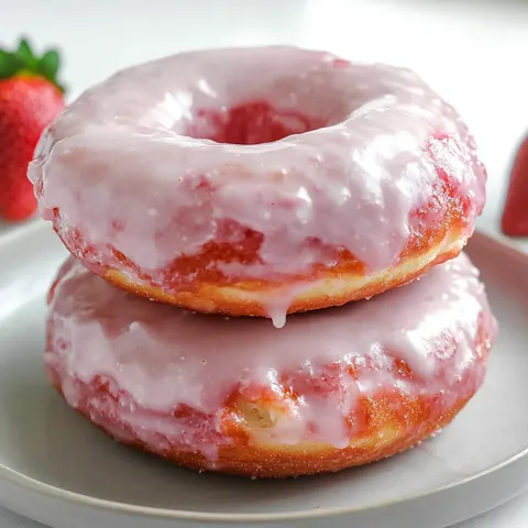 Fluffige Erdbeer-Donuts