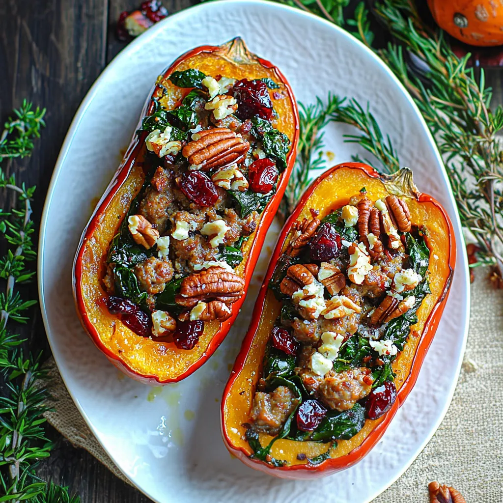 Gefüllter Butternut-Kürbis