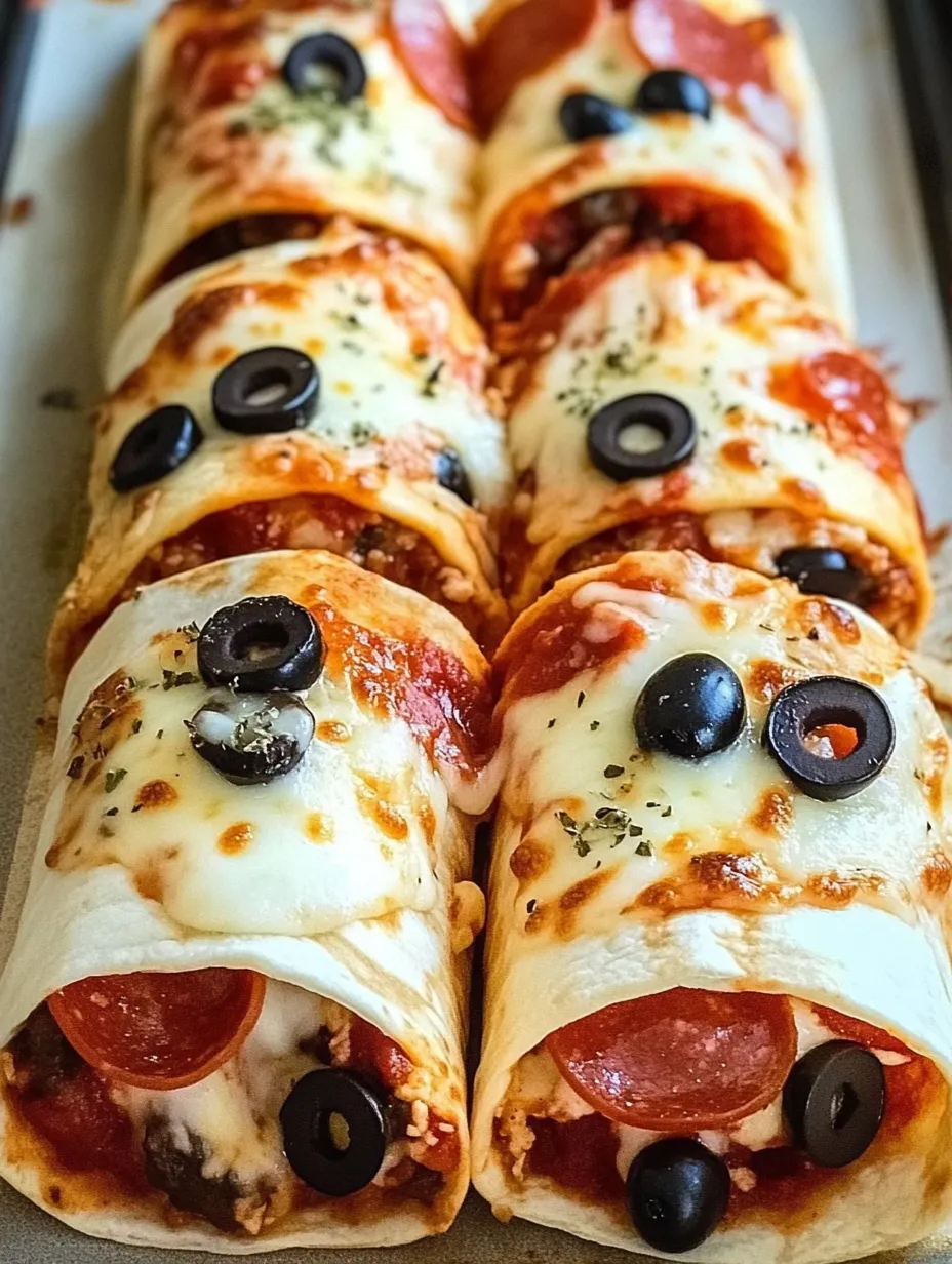 Hausgemachte gebackene Pizza-Wraps