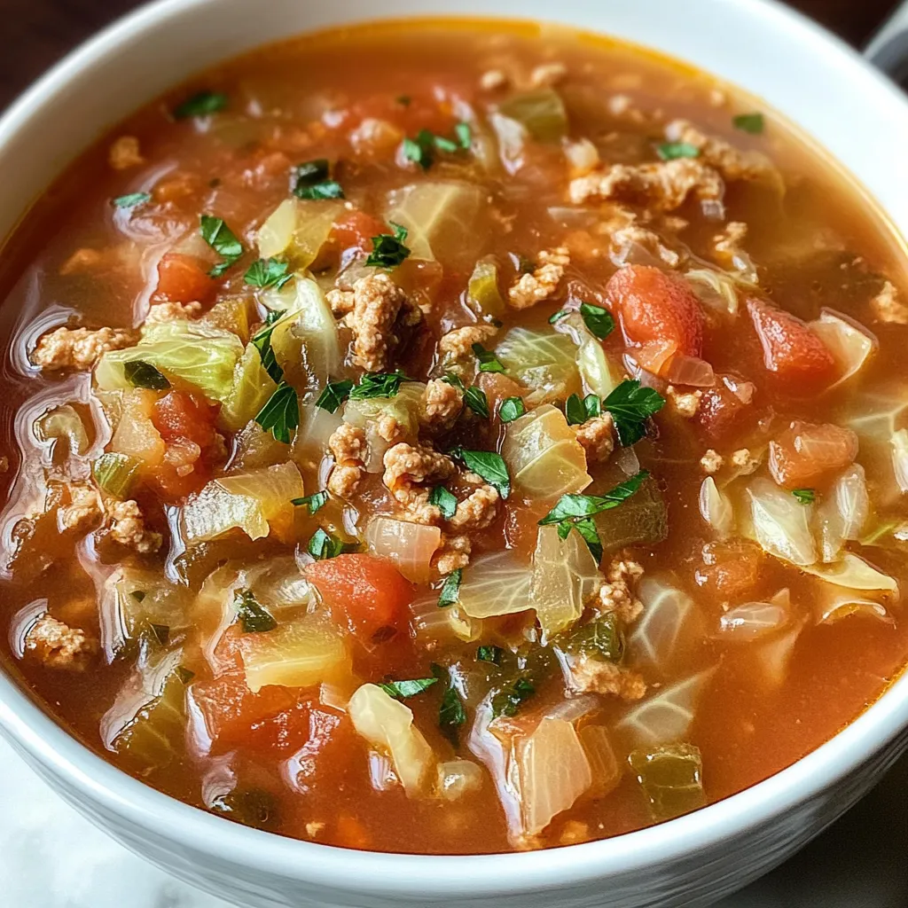 Einfache wärmende Kohlrouladensuppe