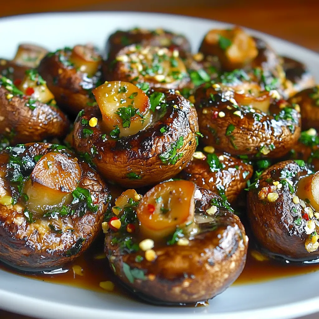 Einfache Steakhouse Knoblauch-Butter-Pilze