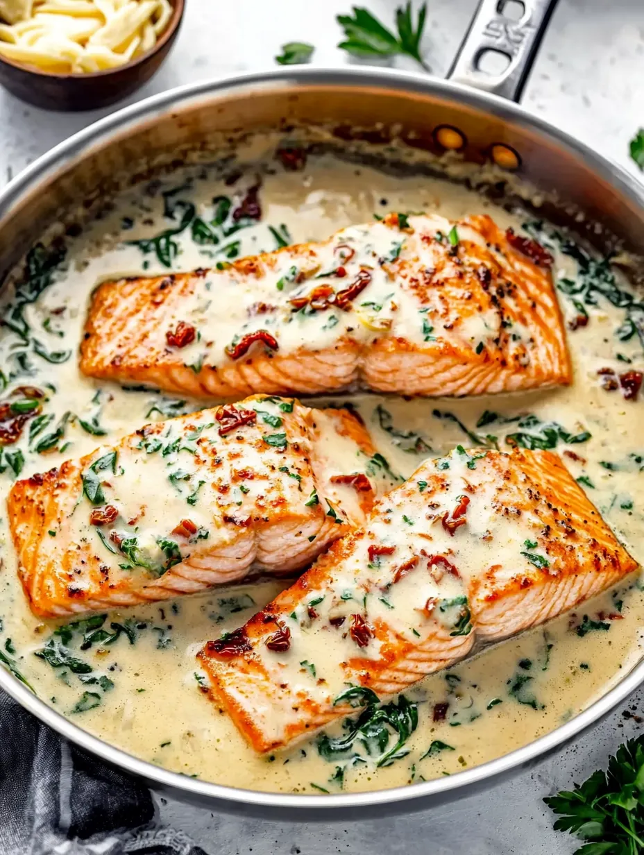 Cremiger Knoblauchbutter Toskana Lachs