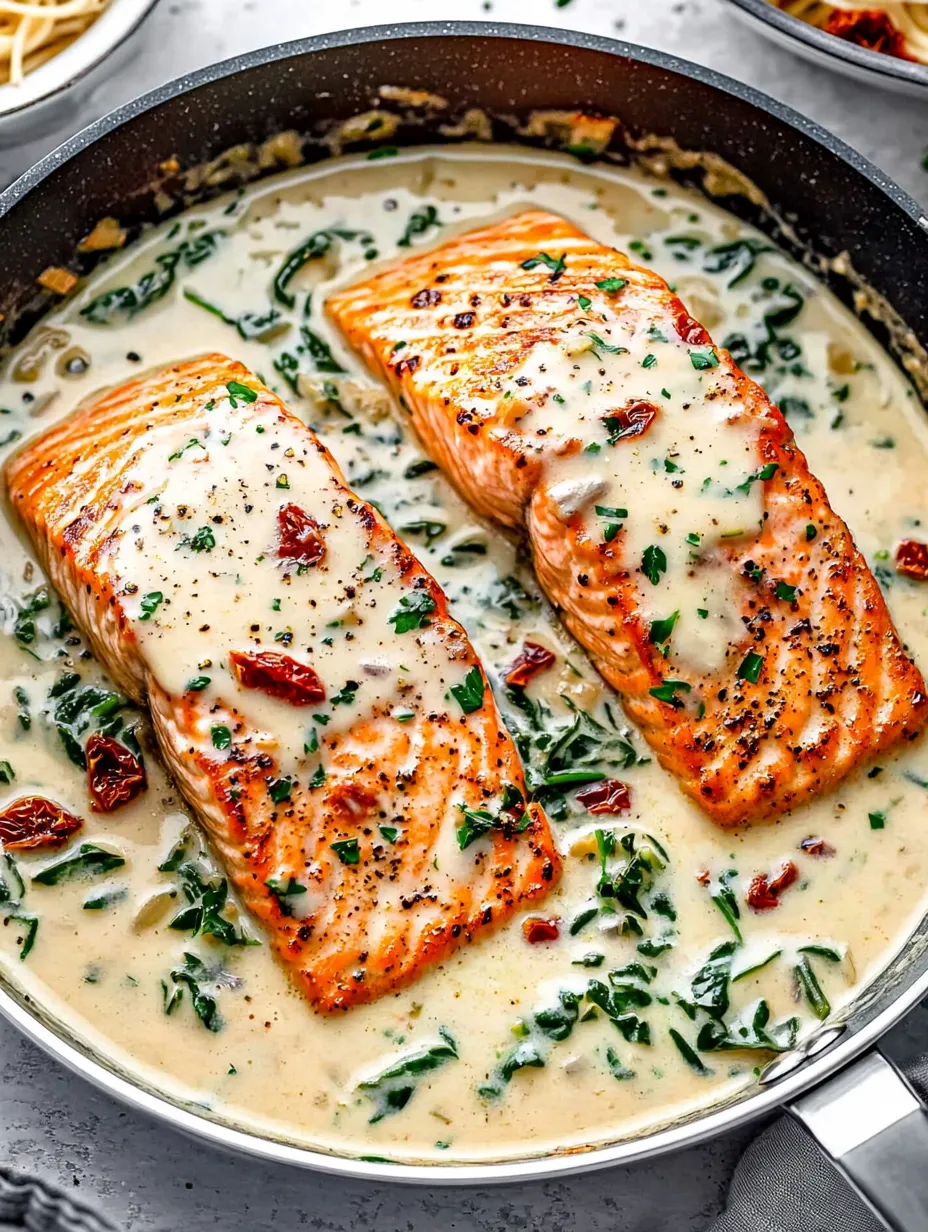Der beste cremige Knoblauchbutter Toskana Lachs