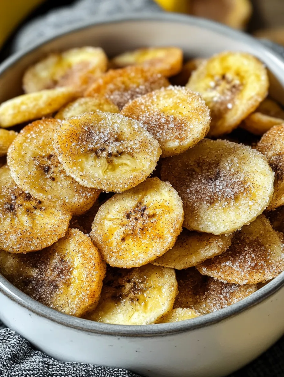 Knusprige Zimt-Zucker Heißluftfritteuse Bananenchips Rezept
