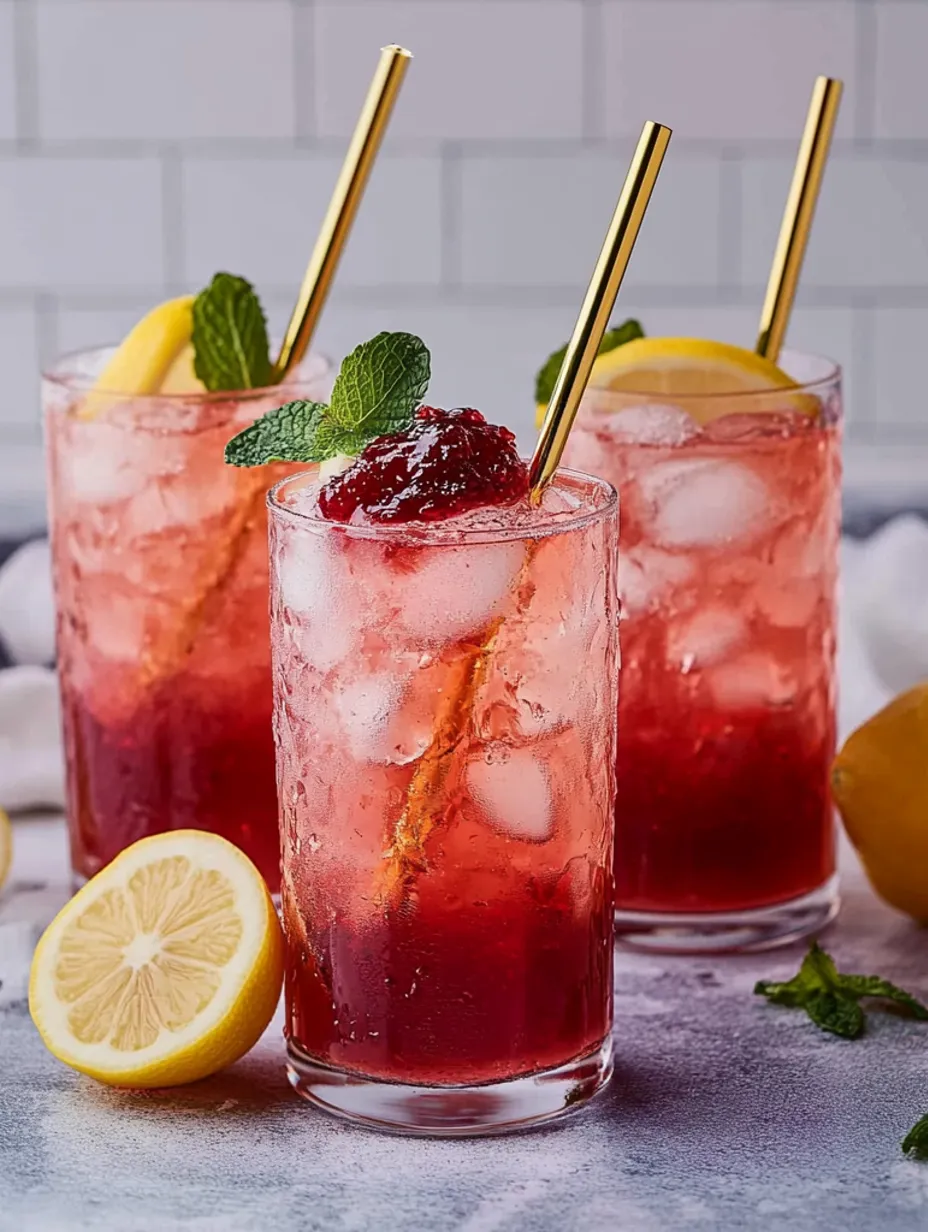 Erfrischendes Marmeladen-Sprudel Getränk