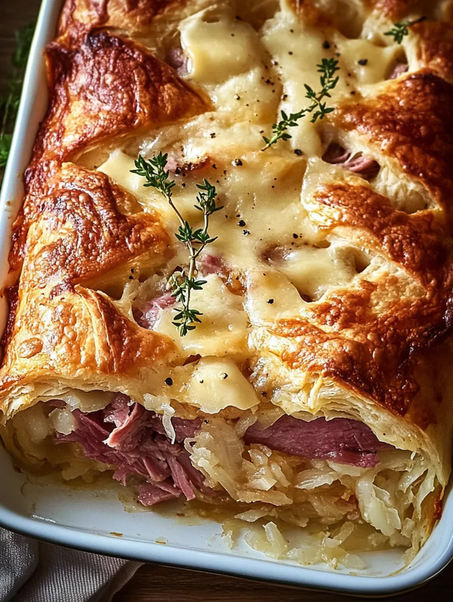 Reuben Croissant Auflauf mit Corned Beef