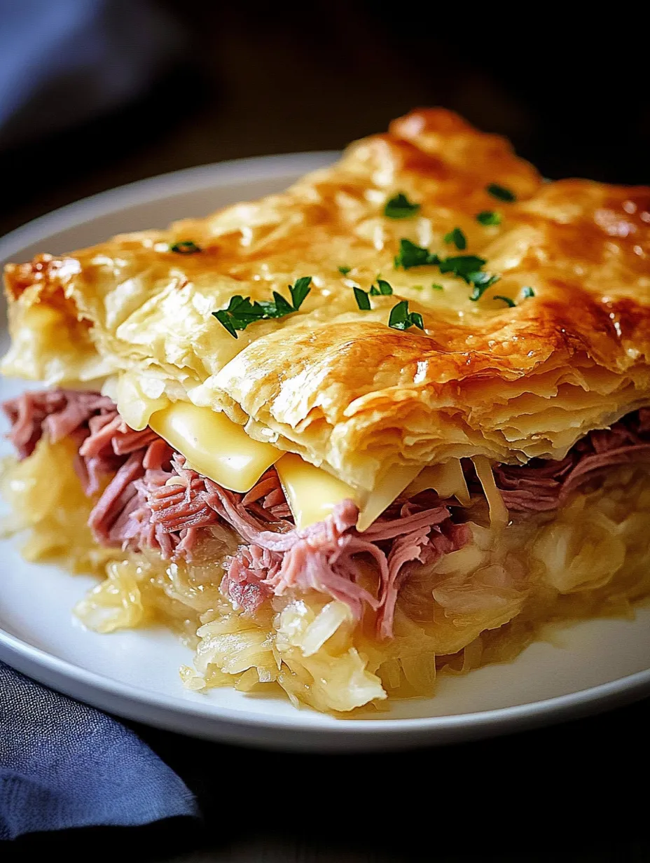 Reuben Croissant Auflauf mit Corned Beef