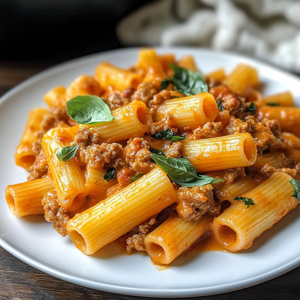 Cremige Wurst-Rigatoni