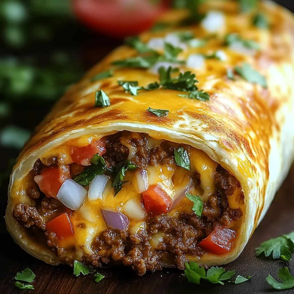Einfache Käsige Rinder-Chimichangas