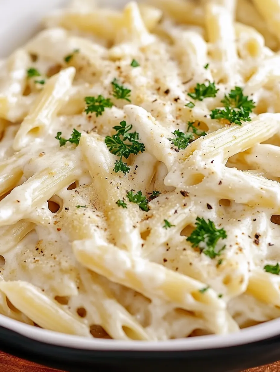 Cremige Weißwein-Pasta mit Parmesan & Knoblauch