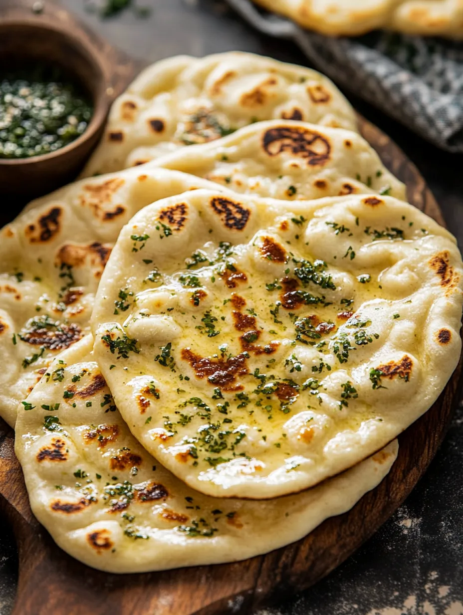 Weiches Knoblauch-Naan Brot