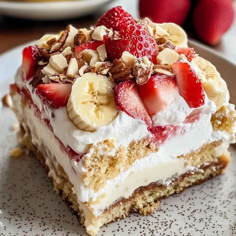 Fruchtiger Bananen-Schicht-Kuchen