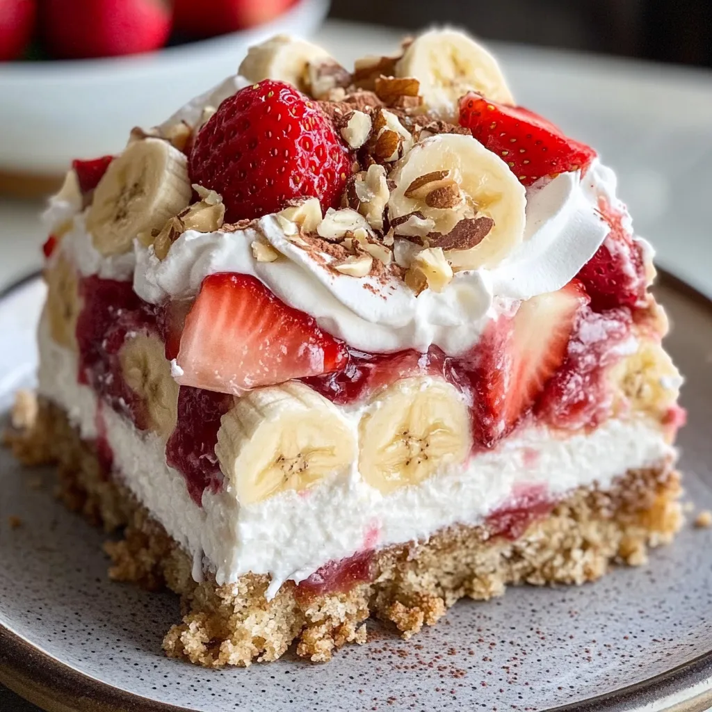 Banana Split Auflaufkuchen