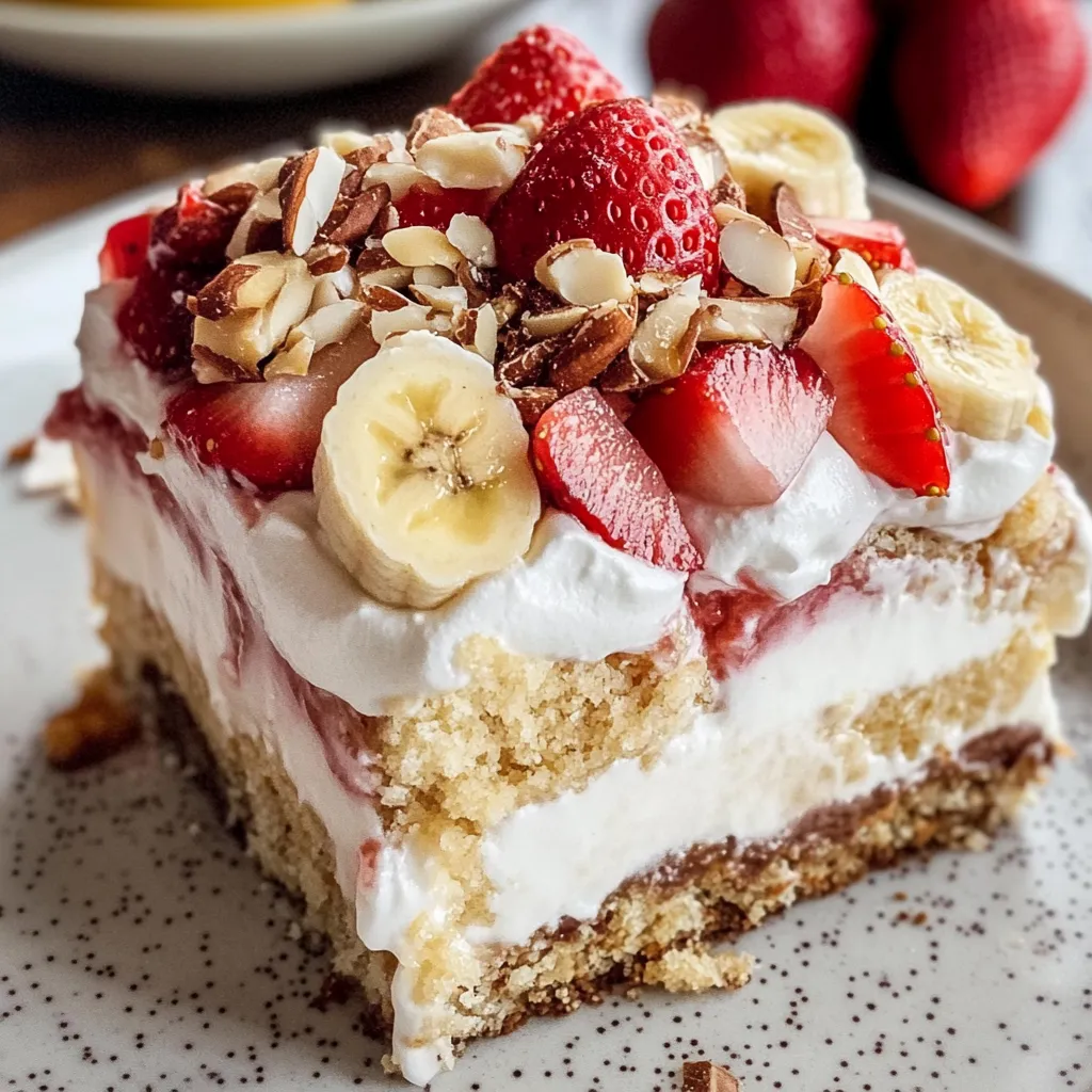 Einfacher Banana Split Auflaufkuchen