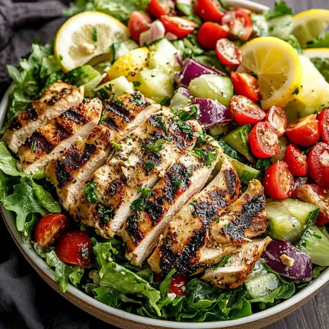 Zitronen-Kräuter-Hähnchensalat