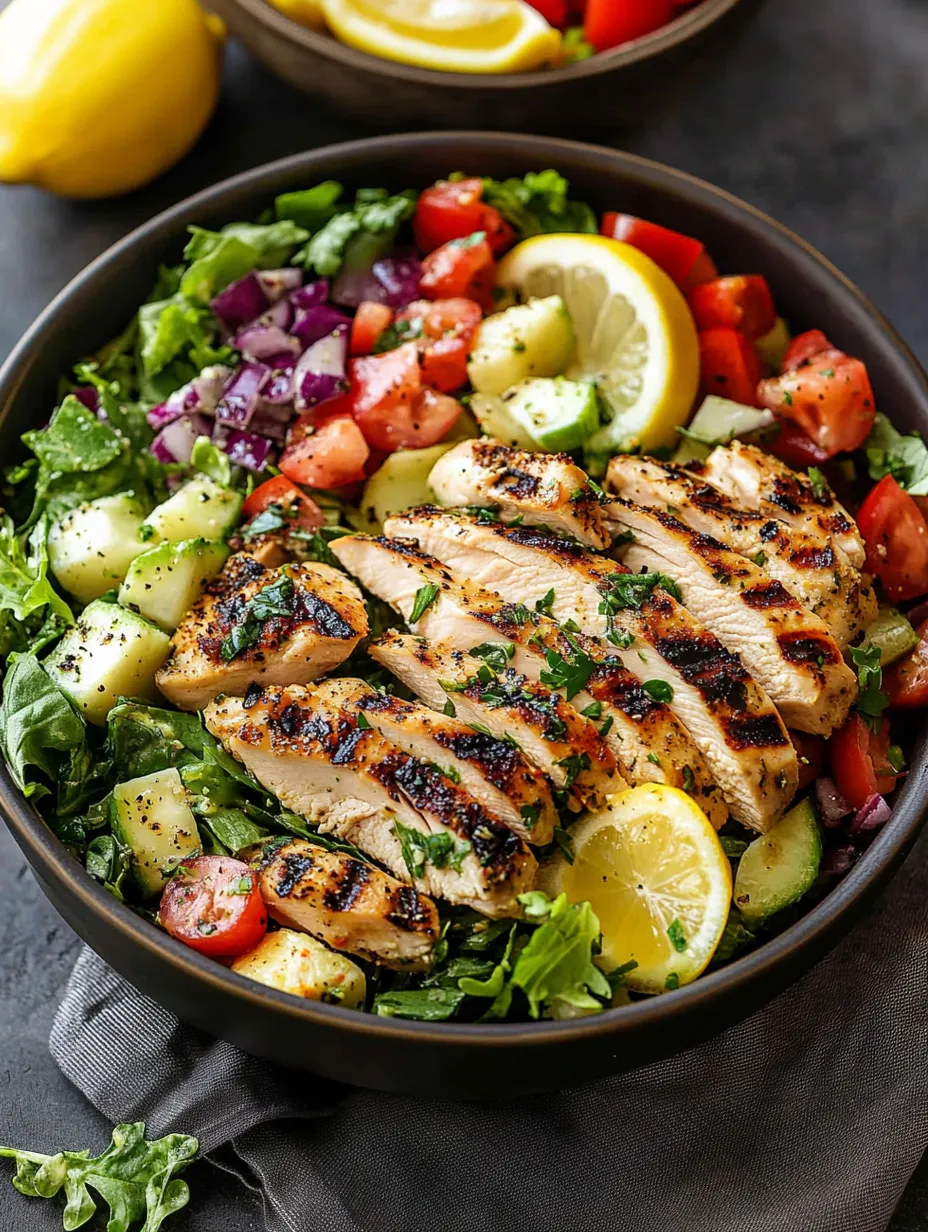 Zitronen-Kräuter Mediterraner Hähnchensalat