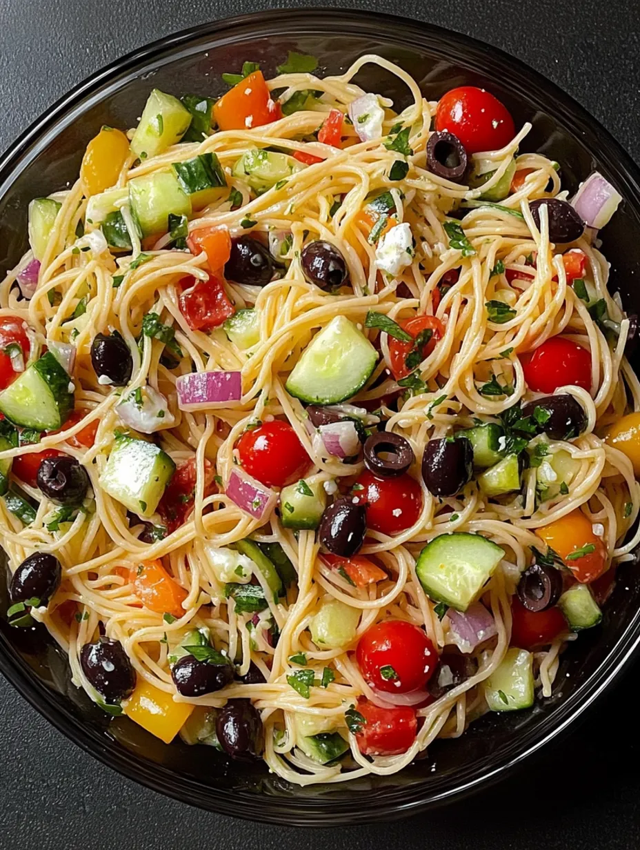 Kalifornischer Spaghetti-Salat mit würzigem Dressing