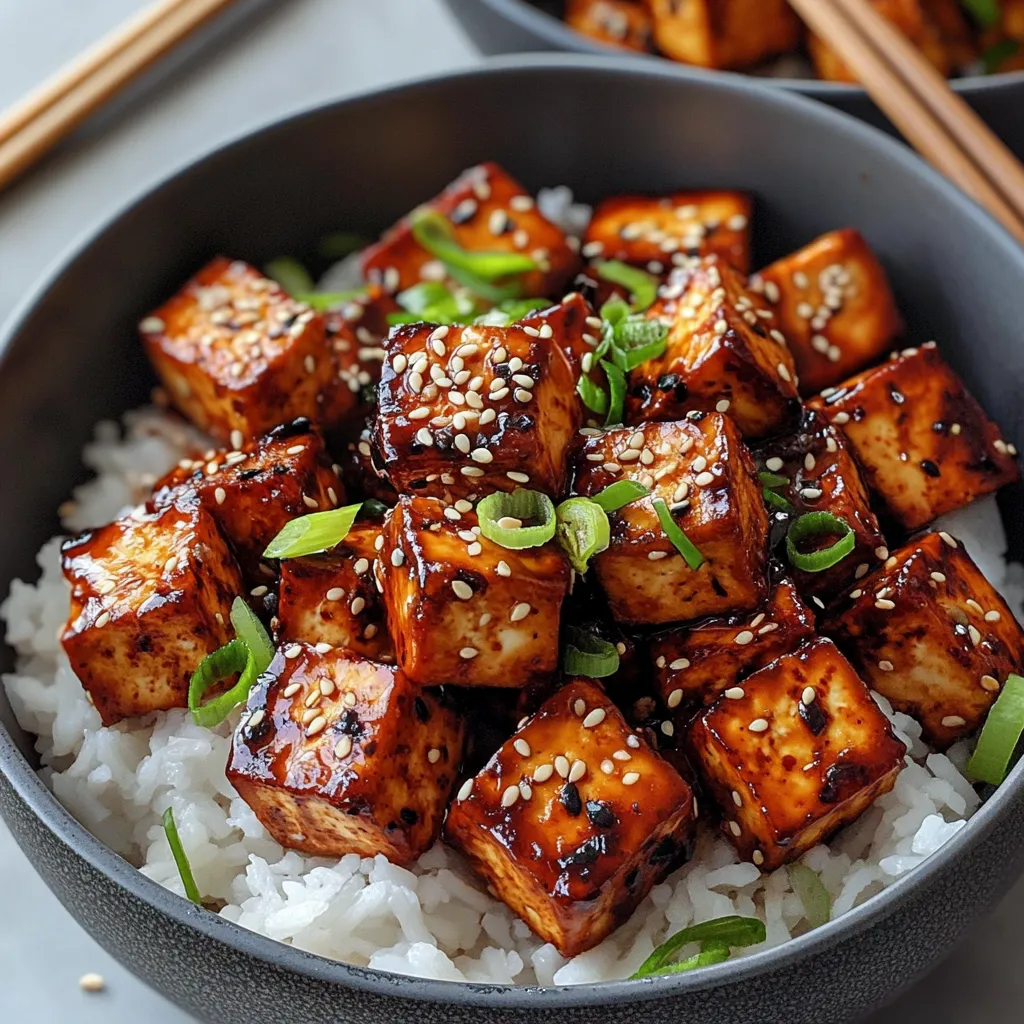 Einfacher knuspriger koreanischer Tofu mit Gochujang