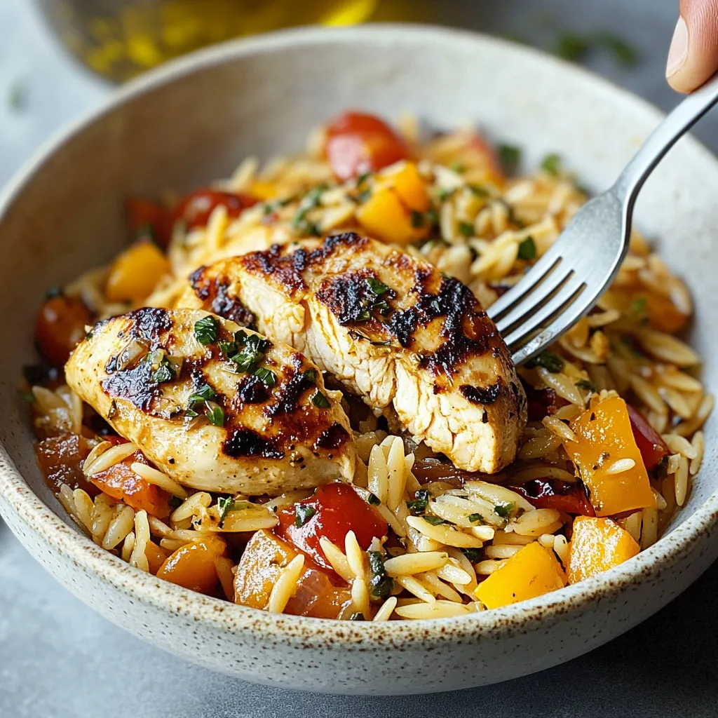Leckeres Mediterranes Hähnchen mit Orzo