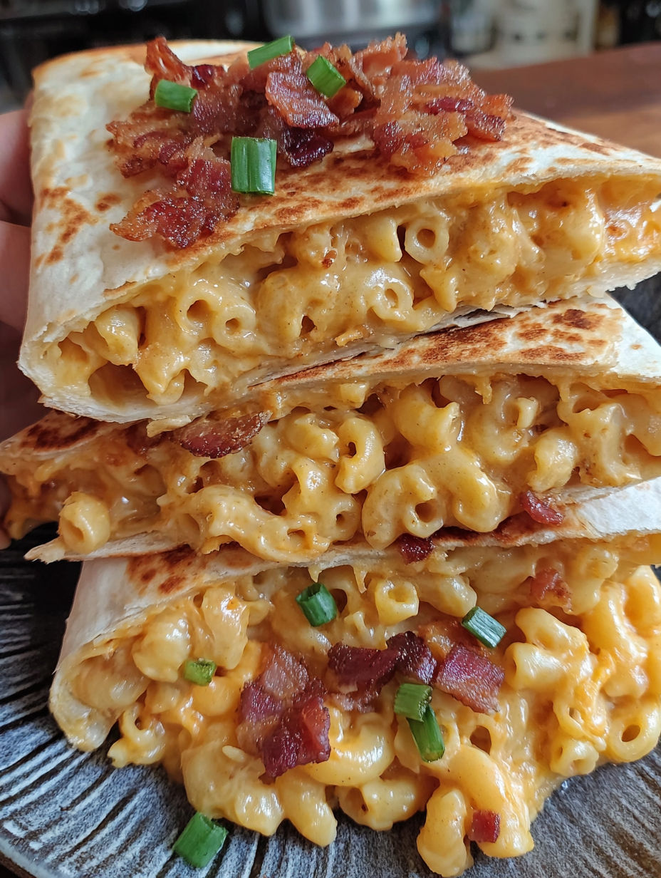 Ein Teller mit knusprigen Bacon-Ranch-Mac-Käse.