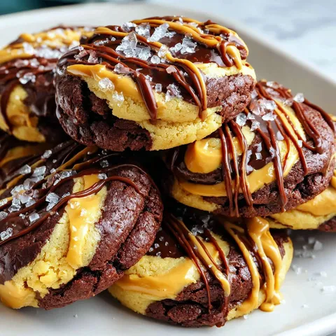 Ein Teller mit Brownie Keksen und Erdnussbutter.