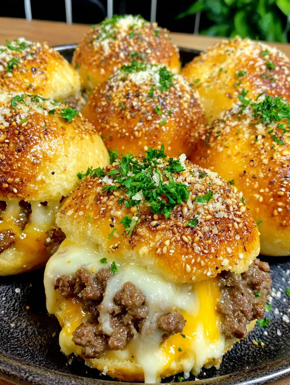 Knoblauch Parmesan Cheeseburger Bombs.
