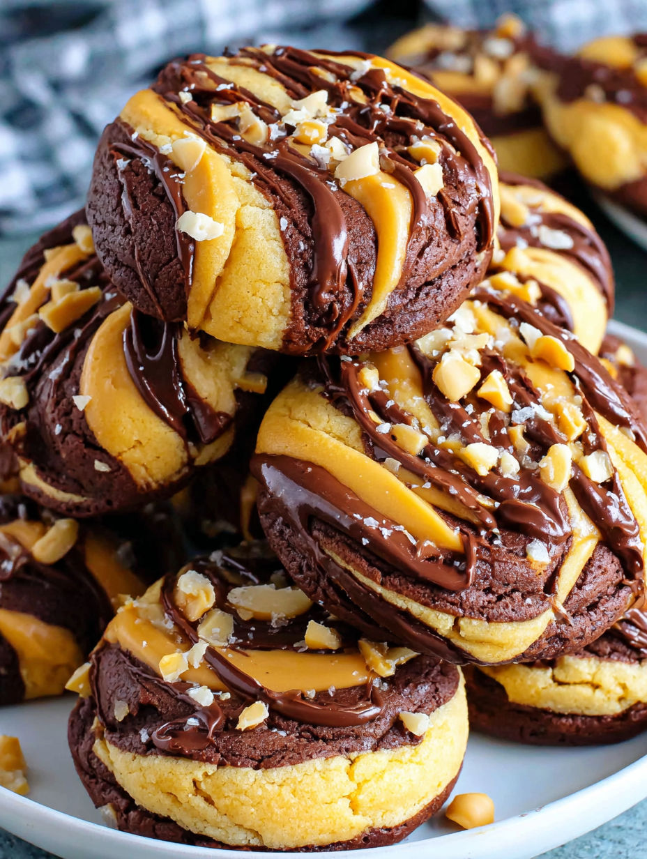 Brownie-Kekse mit einer Erdnussbutter-Note.