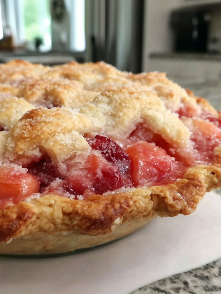 Eine Torte mit Kirschbelag.