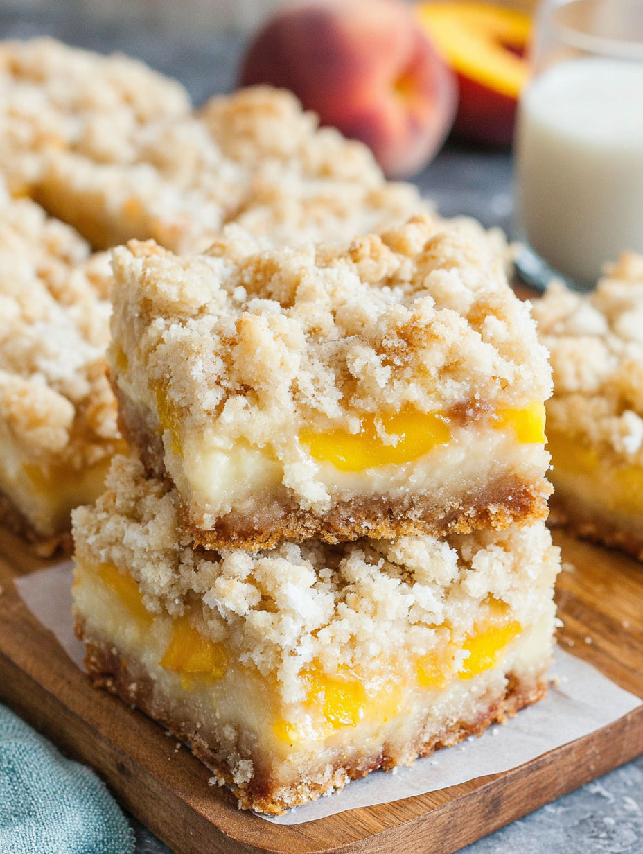 Pfirsich-Cremedessert-Riegel.