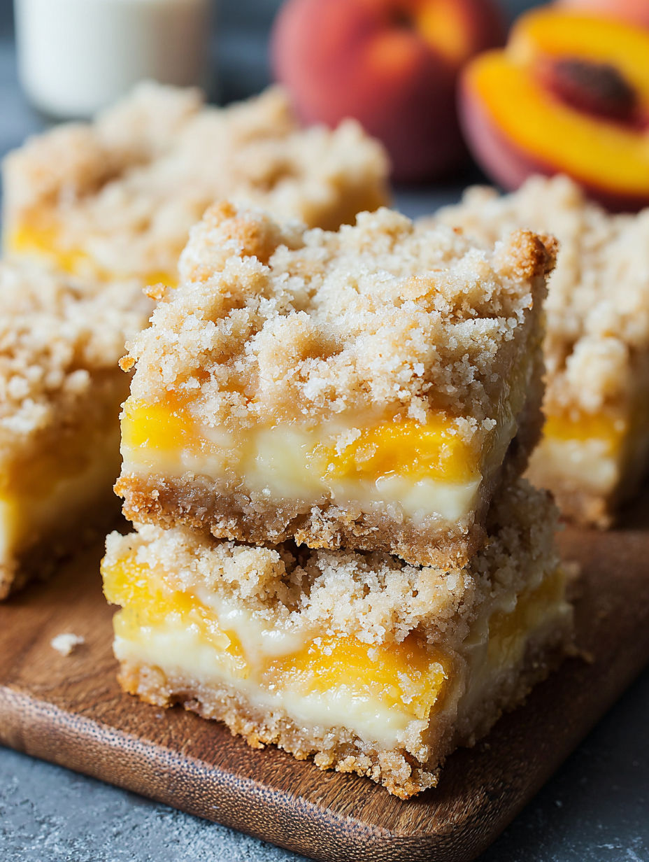 Pfirsich-Cremedessert-Riegel.