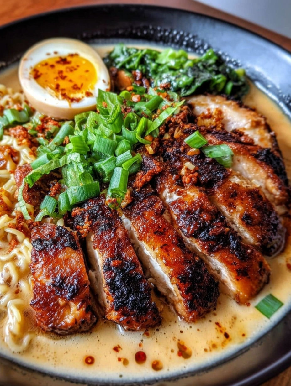 Ein Teller mit Essen und einem Spiegelei obendrauf.