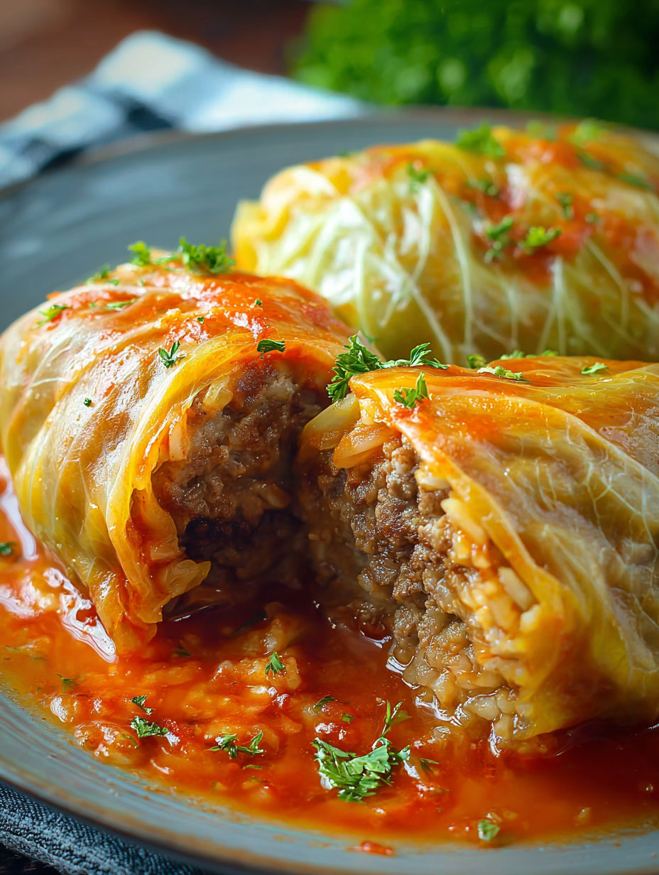 Ein Teller mit gefüllten Teigtaschen aus Fleisch und Gemüse.