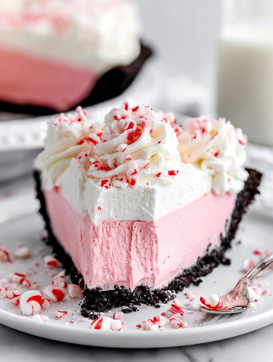 Ein Stück Kuchen mit weißem Frosting und roten Streuseln.