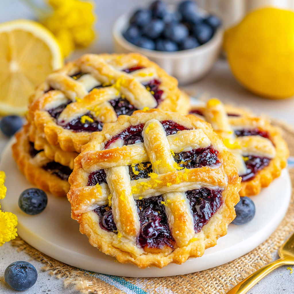 Ein Teller mit Blaubeeren-Zitronen-Keksen.