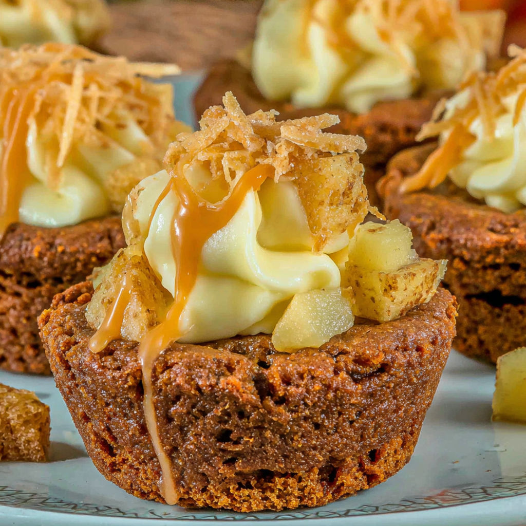 Ein Teller mit karamellisierten Apfel-Ingerkeksen.