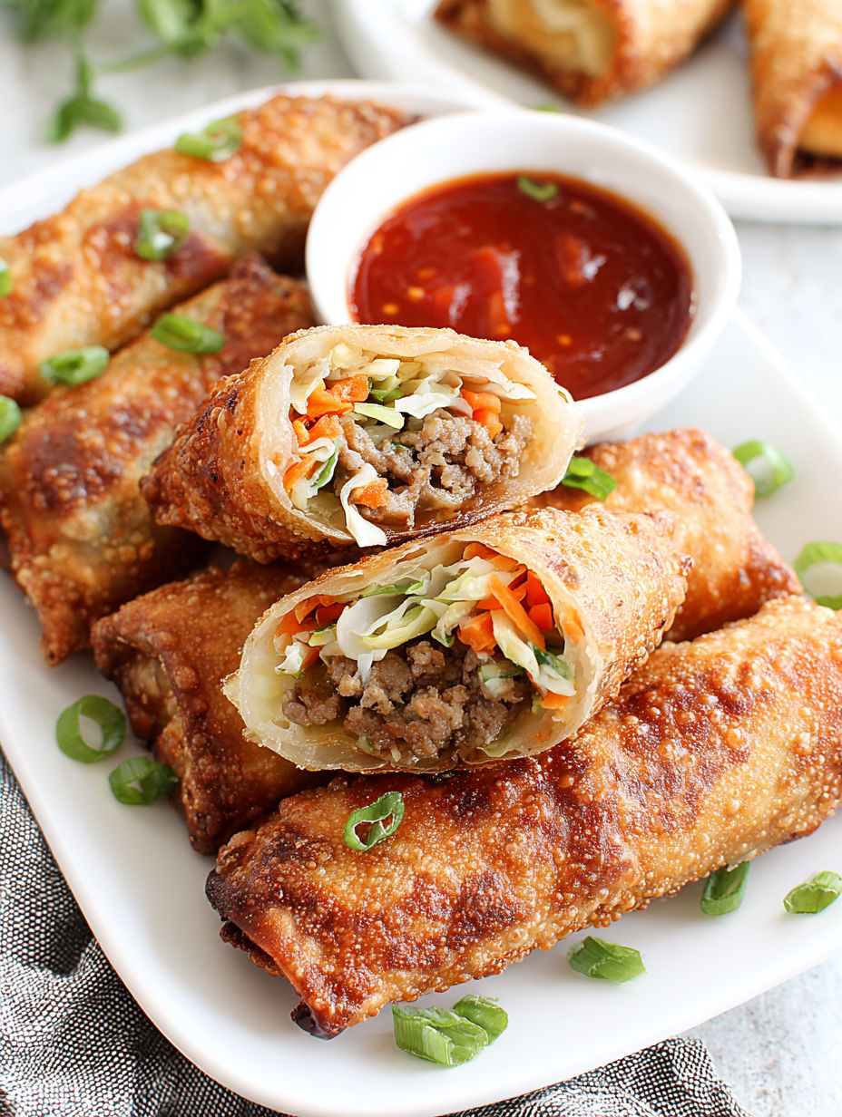 Ein Teller Essen mit einer Sauce an der Seite.