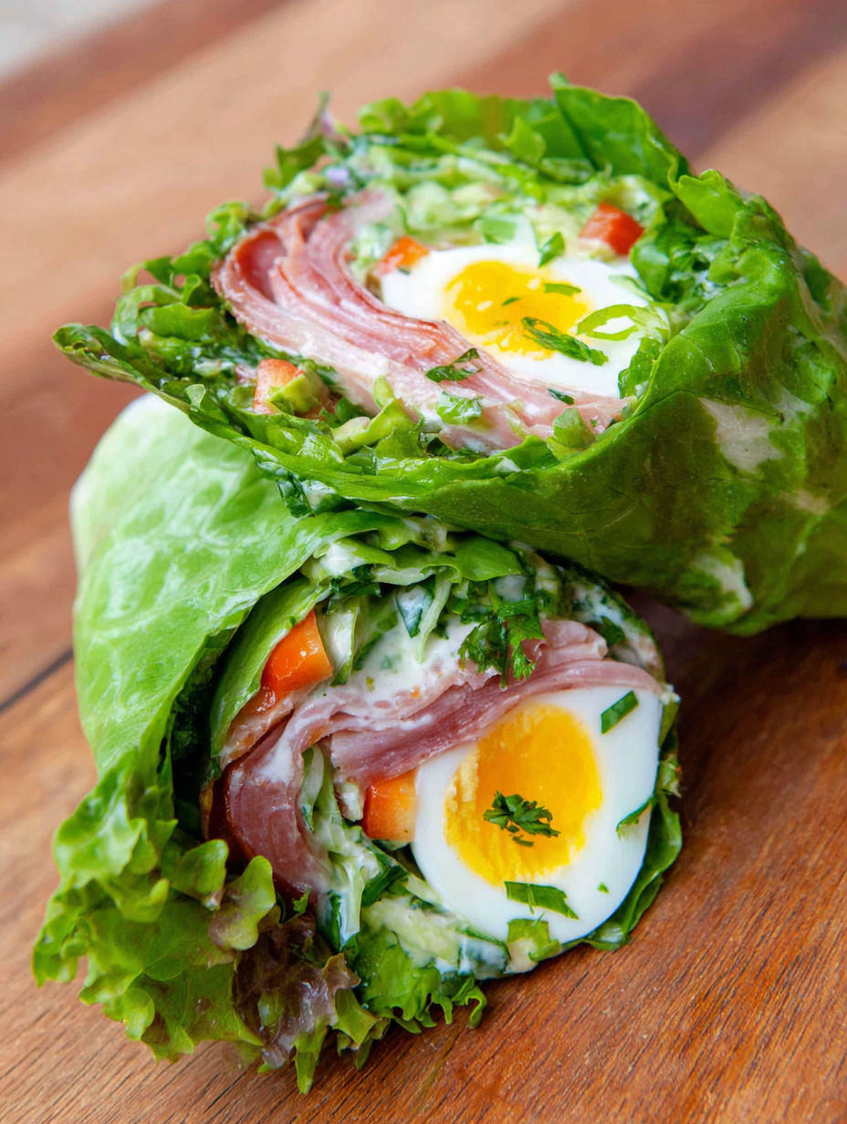 Ein Sandwich mit Eiern und Salat.