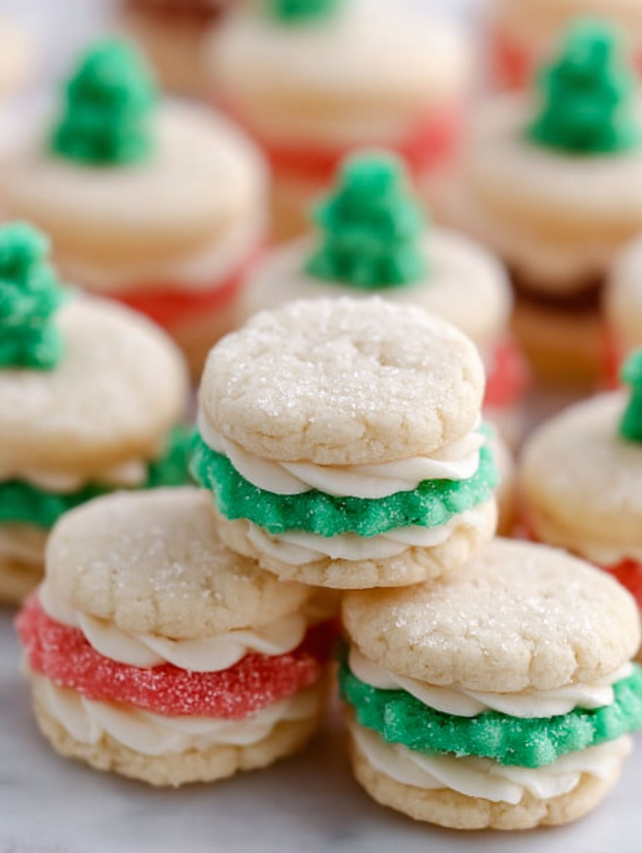 Mini Weihnachts-Sandwichkekse.
