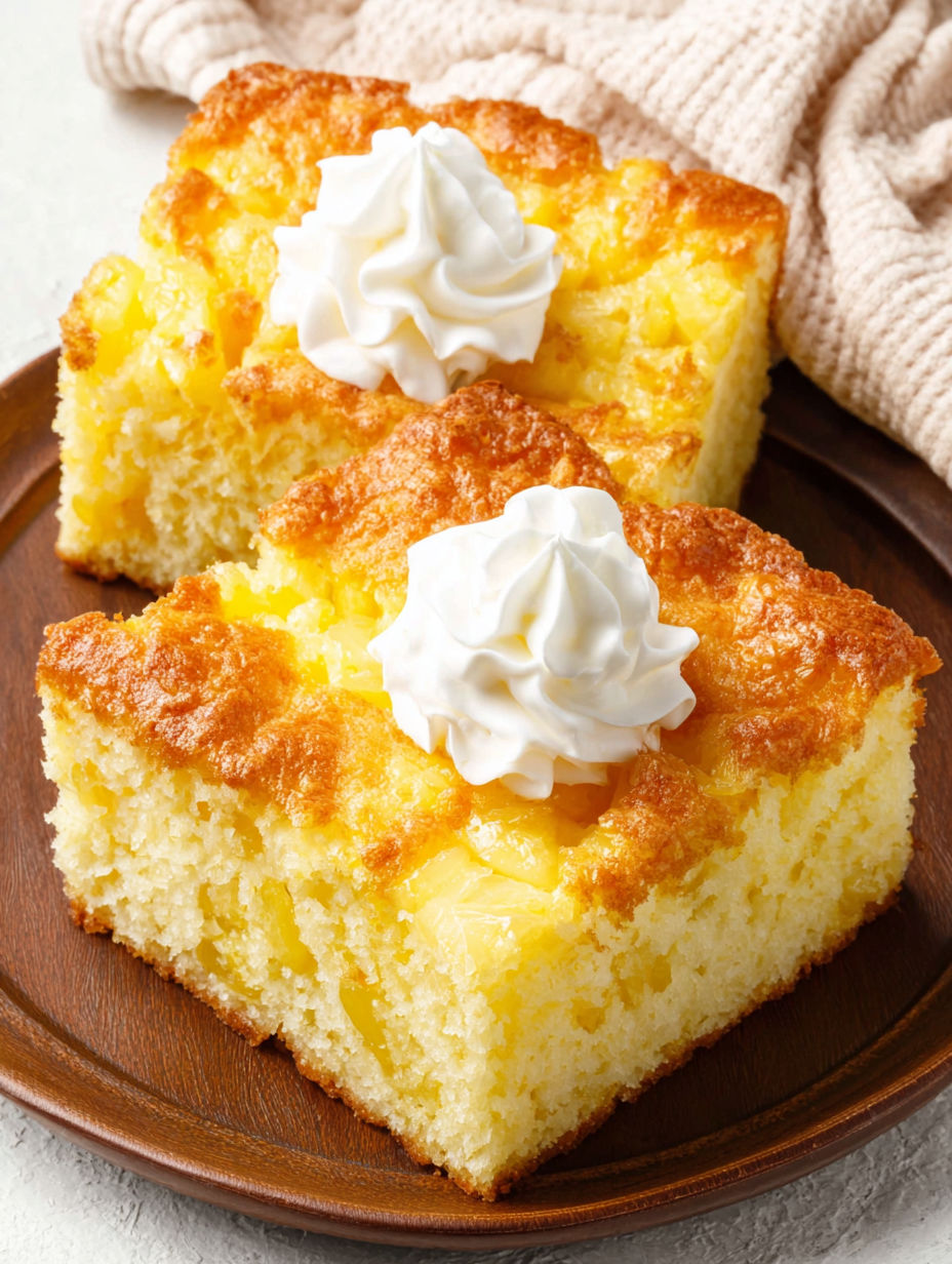 Ein Stück Kuchen mit Schlagsahne obendrauf.