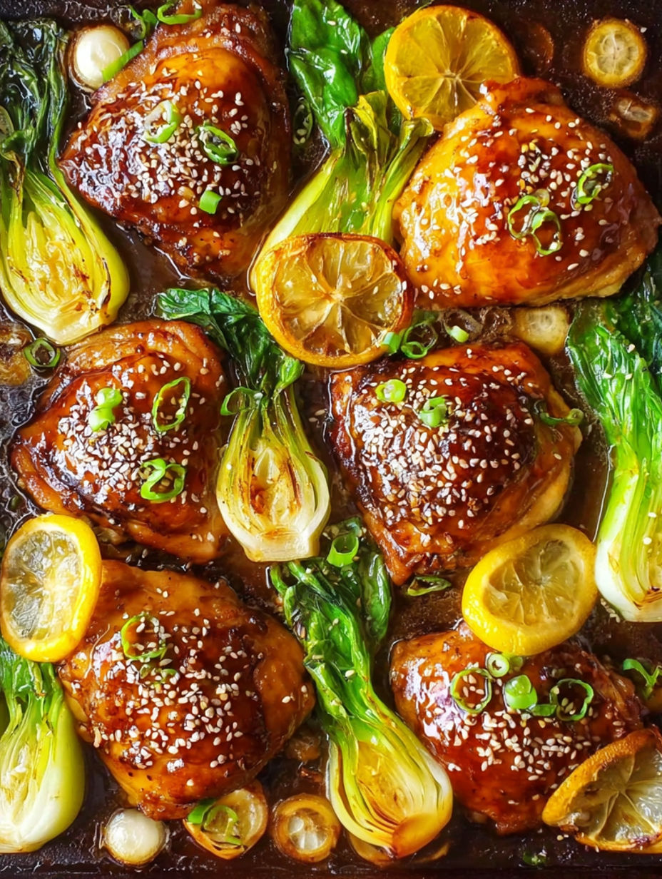 Hühnchen mit Zitrone und Kräutern.