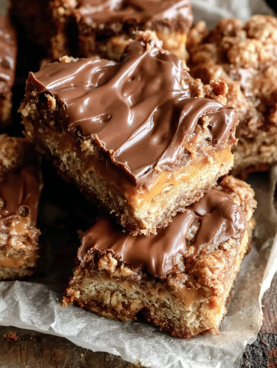 Erdnussbutter-Haferflocken-Riegel auf einem Tisch.