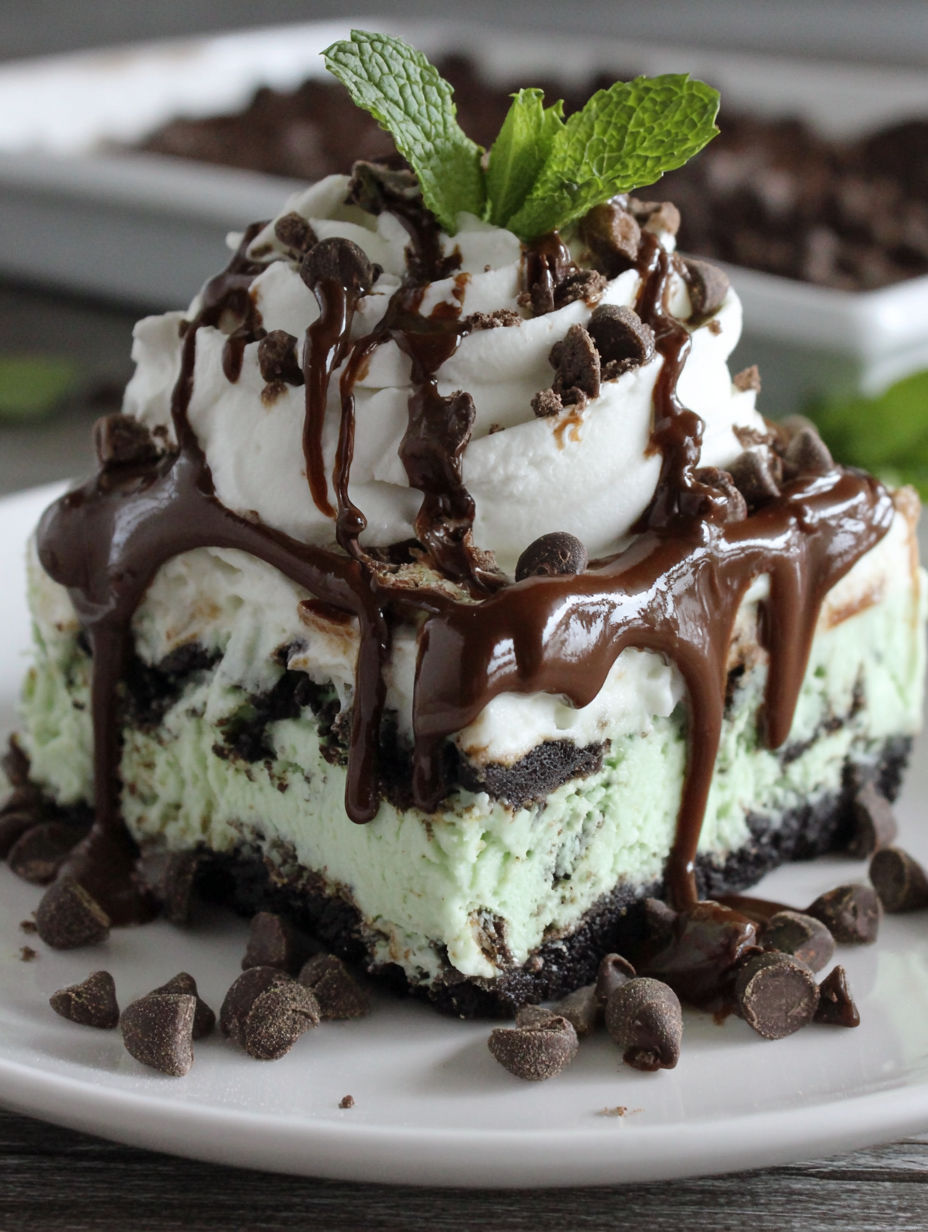 A slice of cake with chocolate and white frosting.