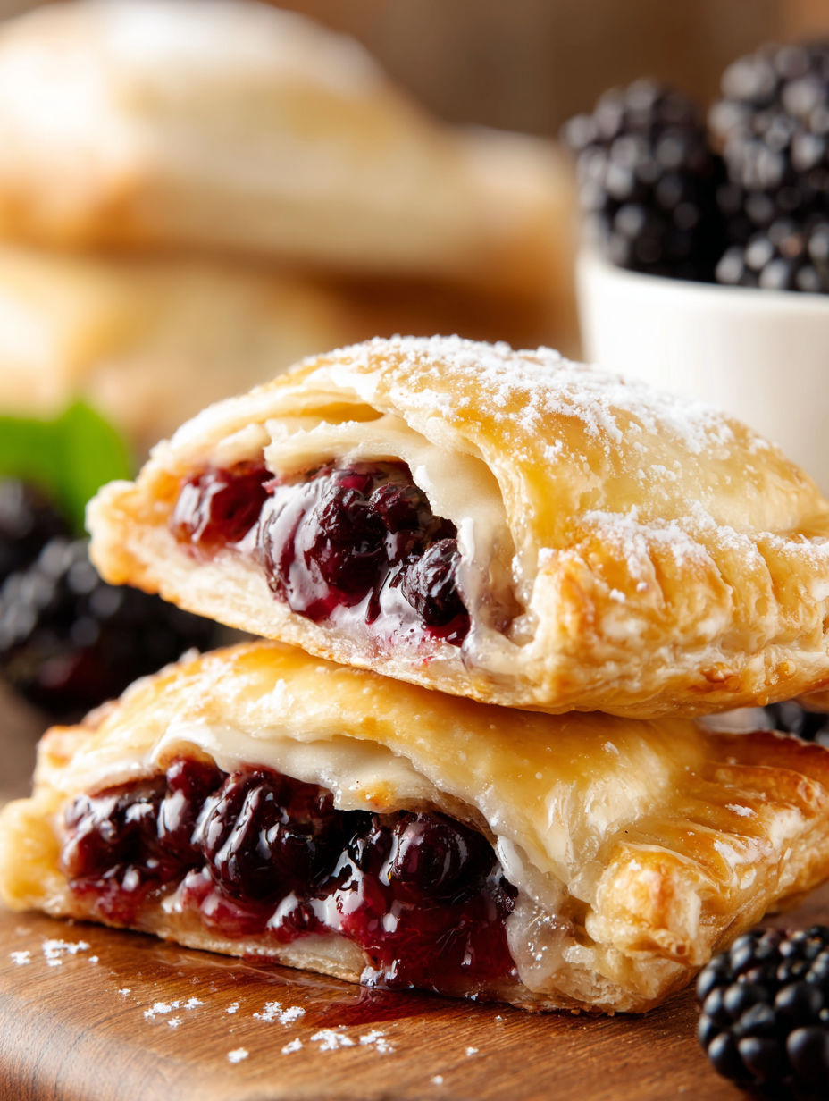 A stack of blackberry hand pies.