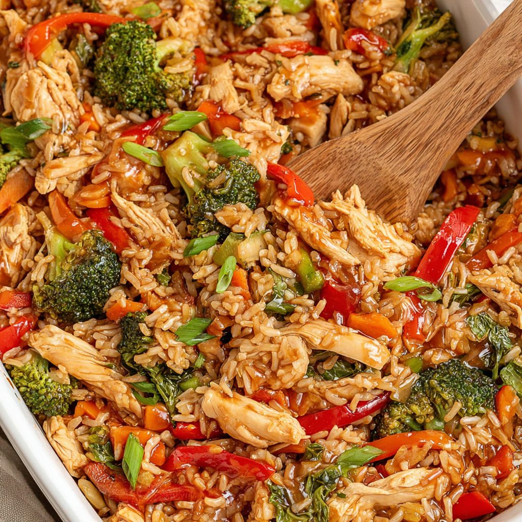 A dish of chicken and broccoli in a bowl.