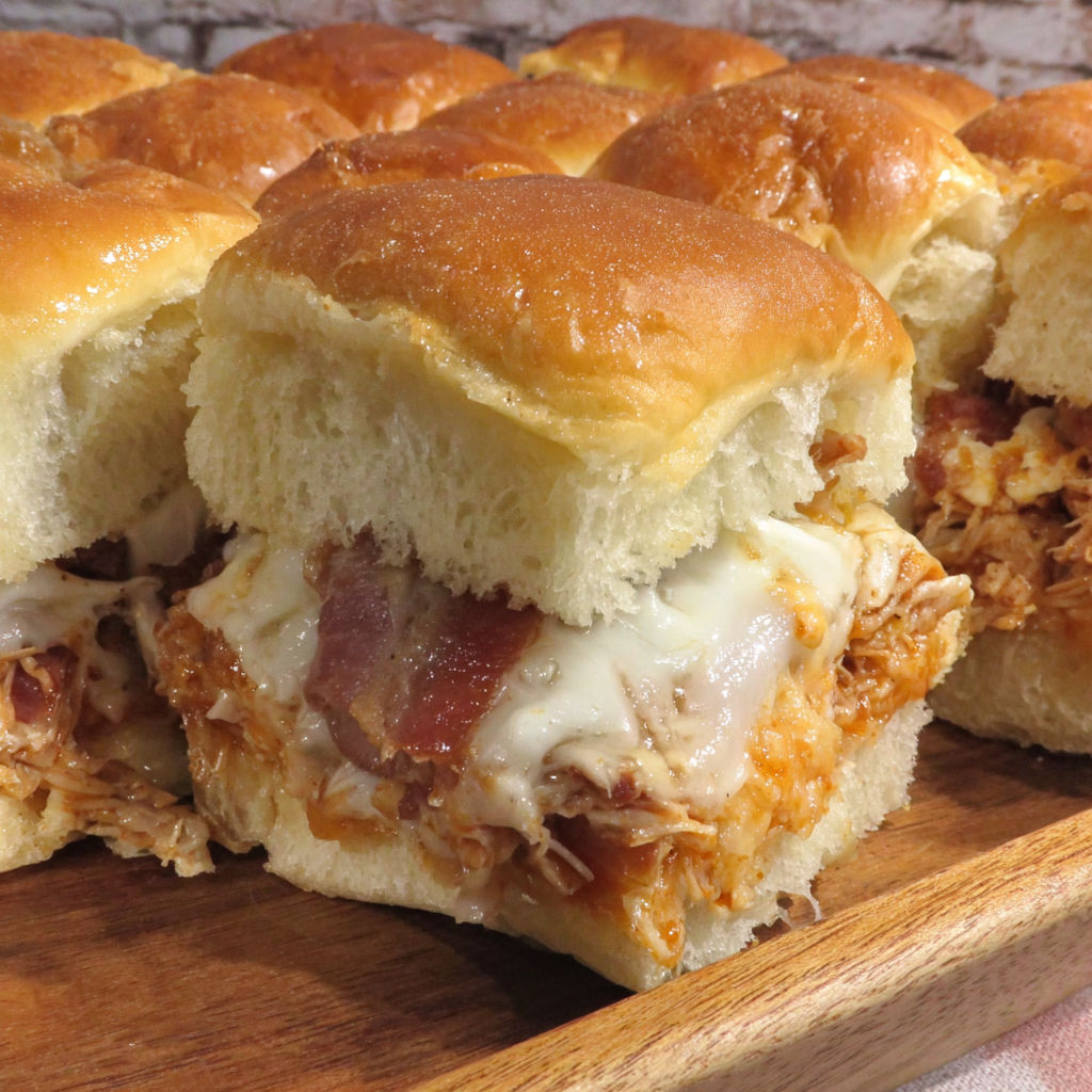 A plate of BBQ Pulled Pork Sliders.