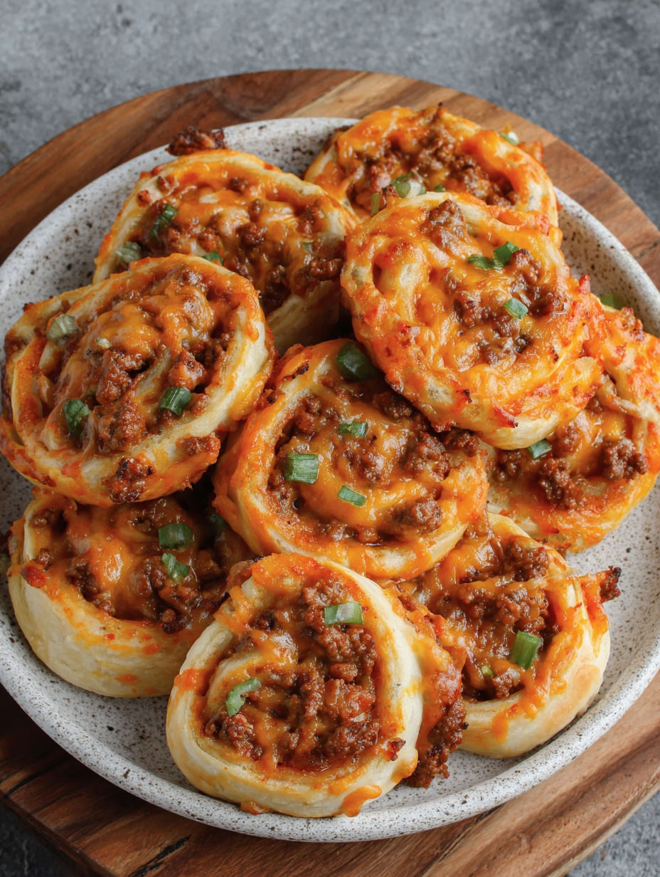 A plate of taco pinwheels.