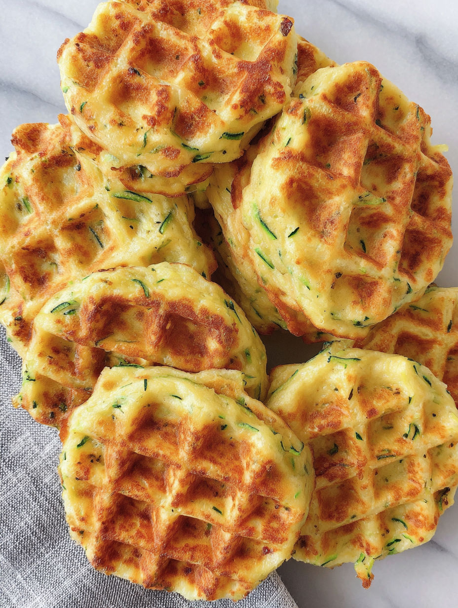 A waffle with green toppings.