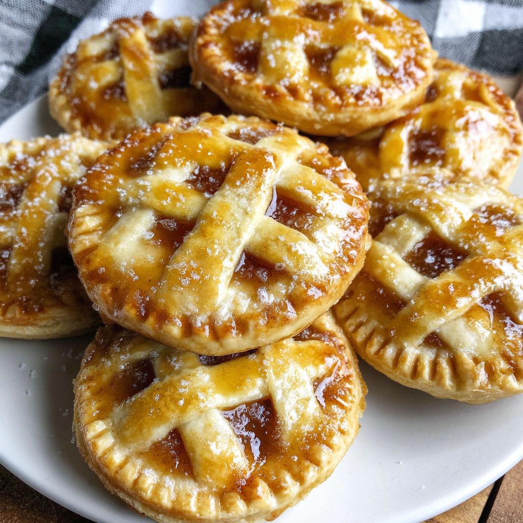 A plate of mini apple pies.